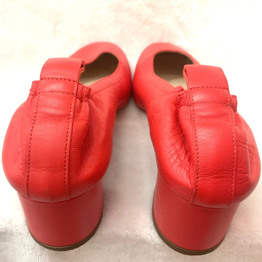 Everlane Minimalist Pumps Red Leather Mid Block Heel Career Dress Shoes Sz 7.5 - Picture 8 of 16
